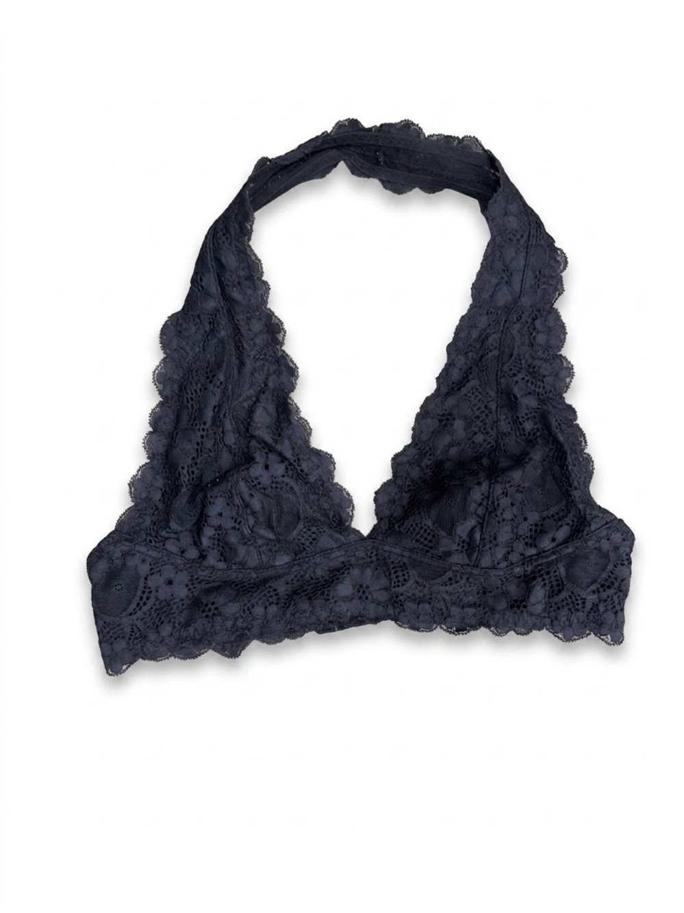 Free People Lace Halter Bralette in Black